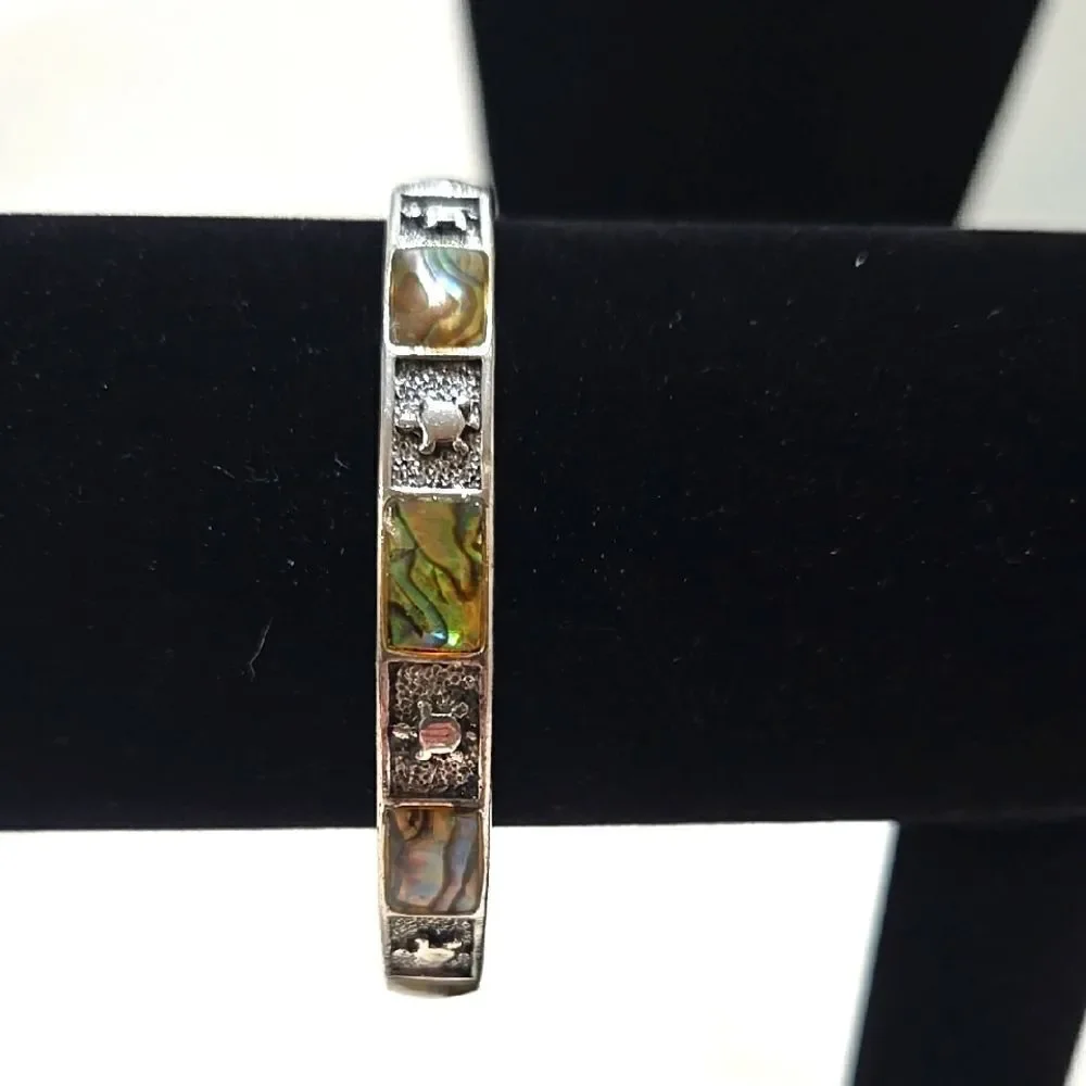 Vintage Silver and Abalone Bracelet
